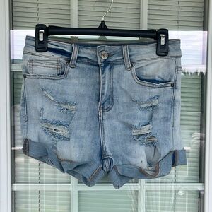 Rue21 Blue Ripped Jean Shorts Size 6